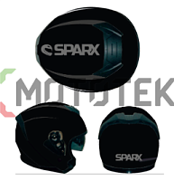 Шлем мото открытый Sparx (Спаркс) Armo чёрный/серый 2XL