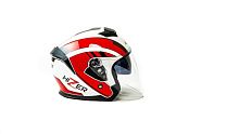 Шлем мото открытый HIZER (Хайзер) J222 (M) #1 white/red (2 визора)