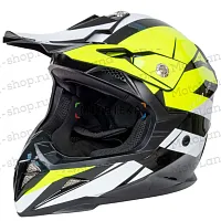 Шлем мото кроссовый HIZER (Хайзер) 915 №7 (XL) neon/yellow/white