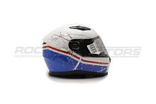 Шлем интеграл с очками ROCKOT (Рокот) RM-133 Daring (S) (белый/синий/красный глянцевый)