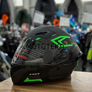 Экипировка в наличии! Шлем мото модуляр Мототека TQ 901 BLACK/GREEN