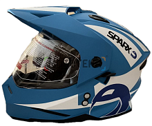 Шлем мото кроссовый Sparx (Спаркс) Matador синий матовый 2XL