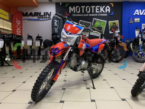 Питбайк Apollo (Аполло) RFZ Start 125 LE с фарой и электростартером 17/14 красный фото 2