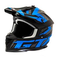 Шлем мото кроссовый GTX 633 (XXL) #9 BLACK/BLUE GREY