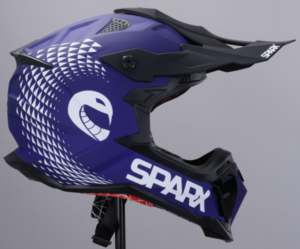 Шлем мото кроссовый Sparx (Спаркс) Raptor (JH-601) синий/чёрный S