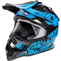 Шлем мото кроссовый GTX 632S (L) #3 BLACK / BLUE подростковый