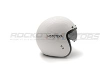 Шлем открытый с козырьком ROCKOT (Рокот) RM-391 Classic White (L) (белый глянцевый однотонный)