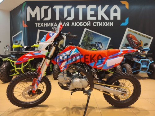 Питбайк Apollo (Аполло) RFZ Start 125 LE с фарой и электростартером 17/14 красный фото 15