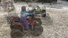 Электроквадроцикл детский GreenCamel (ГринКэмел) Атакама T120 (48V 800W R8 Цепной привод) Армейский-желтый (машинокомплект)