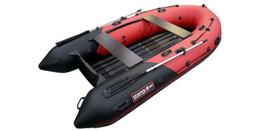 Лодка ПВХ Hunter (Хантер) 350 ПРО красный/чёрный фото 2 Лодка ПВХ Hunter (Хантер) 350 ПРО красный/чёрный фото 2