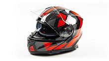 Шлем мото интеграл HIZER (Хайзер) B5162 (L) #2 red/black (2 визора)