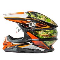 Шлем мото кроссовый HIZER (Хайзер) J6803 (M) #5 BLACK/GREEN/ORANGE